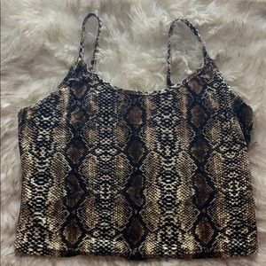 Snake skin velvet crop top